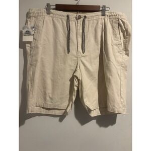 Havana Jim Shorts Men's Khaki Size 42 Summer Drawstring Beige Stone 100%‎ Cotton